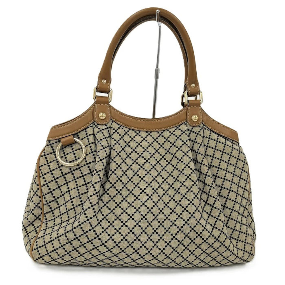Gucci Sukey Handbag Diamante Canvas Beige